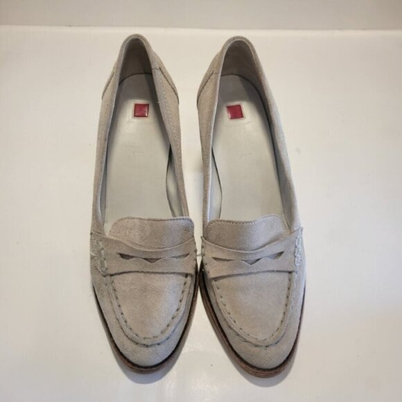 Hogl Women's Size 9 Gray Taupe Suede Almond Closed Toe Slip On 3.5" Heel Shoe - Picture 9 of 10